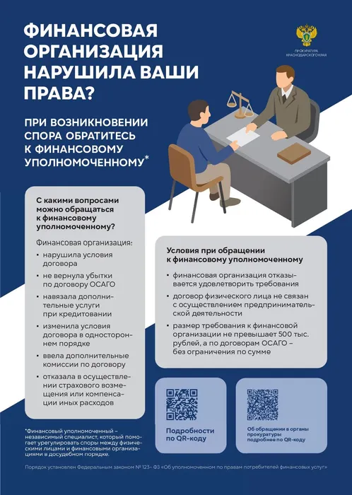 Финансовая организация нарушила ваши права? При возникновении спора обратитесь к финансовому уполномоченному