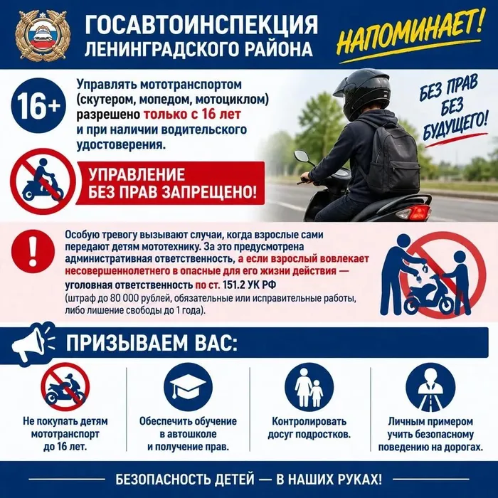Госавтоинспекция Ленинградского района напоминает!