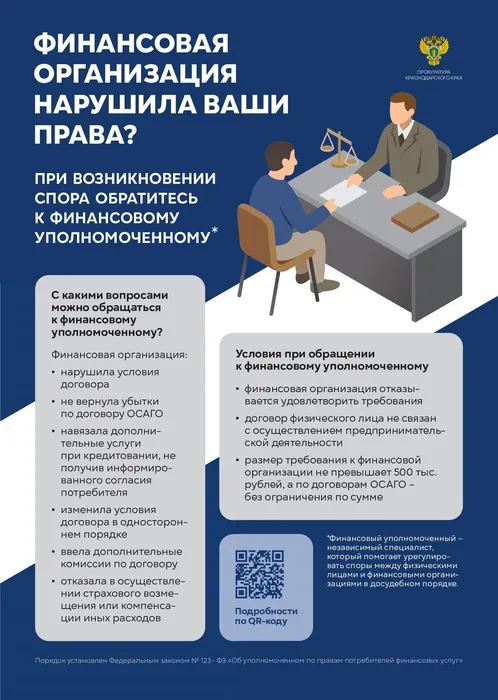 Финансовая организация нарушила ваши права? При возникновении спора обратитесь к финансовому уполномоченному